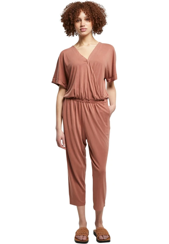 Urban Classics Women's Ladies Modal Jumpsuit T-Shirt, Terracotta, XS