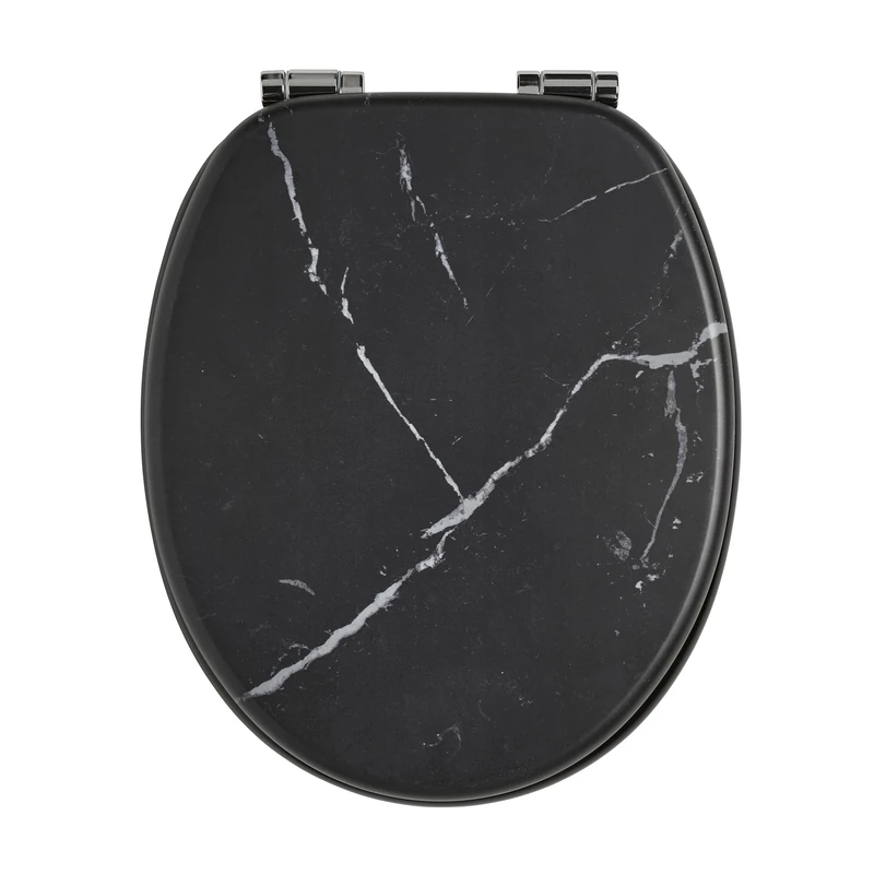 Wirquin Woody 20724239 Toilet Seat 100% FSC, Black Marble