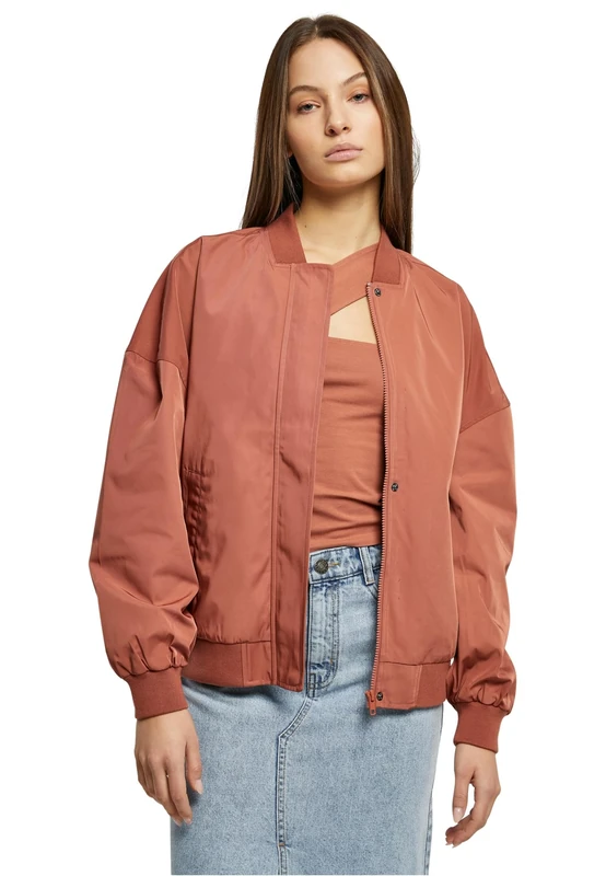 Urban Classics Women's Ladies Recycled Oversized Light Bomber Jacket Jacket, Terracotta,