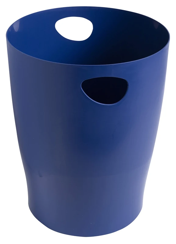Exacompta - Ref. 45303D - Set of 8 waste paper baskets with ECOBIN BeeBlue handles in PP - large capacity 15 liters - dimensions 26.3 x 26.3 x 33.5 cm - for office or home - navy blue color