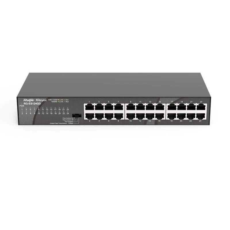 Rouijie Networks RG-ES124GD 24-Port 10/100/1000Mbps Steel Case Unmanaged Desktop Switch