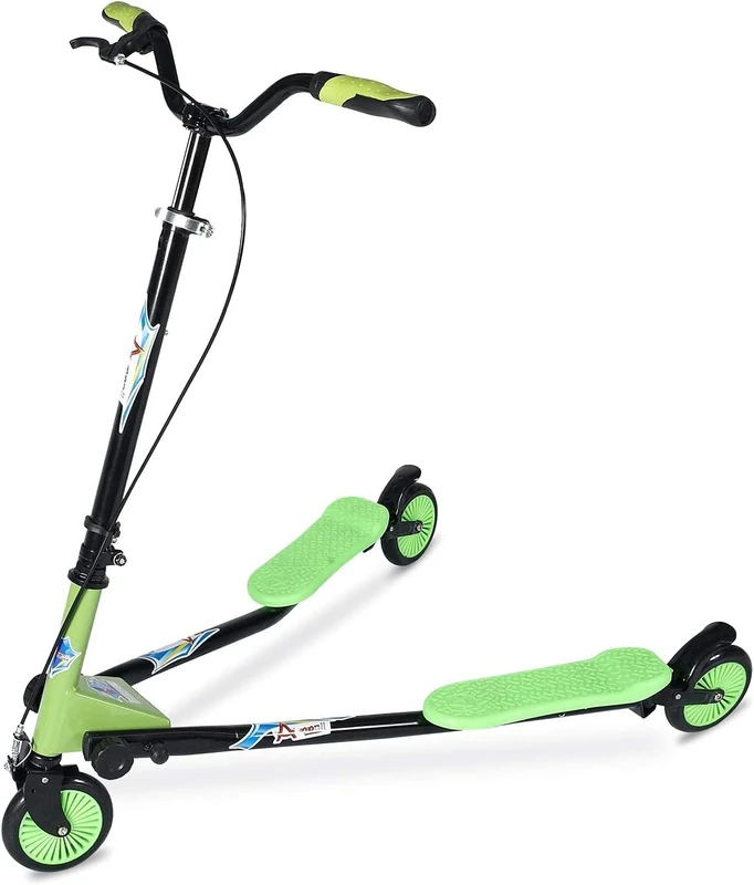 AOODIL Swing Scooter Adjustable 3 Wheels Foldable Wiggle Scooter Self Drifting for Kids/Adult Age 6 Years Old and Up