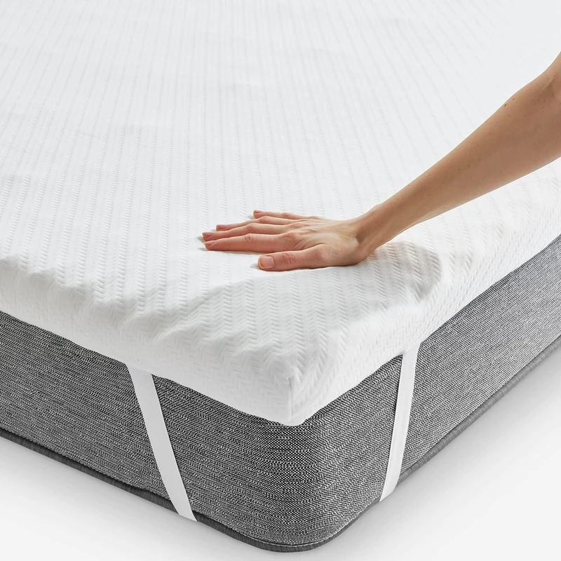 Pikolin Home Visco Elastic Mattress Protector Multi Zone Mattress Topper with 7cm Thickness for 80cm Wide Beds, Removable and Breathable, Visco-Elastic Mattress Protector 80x190cm