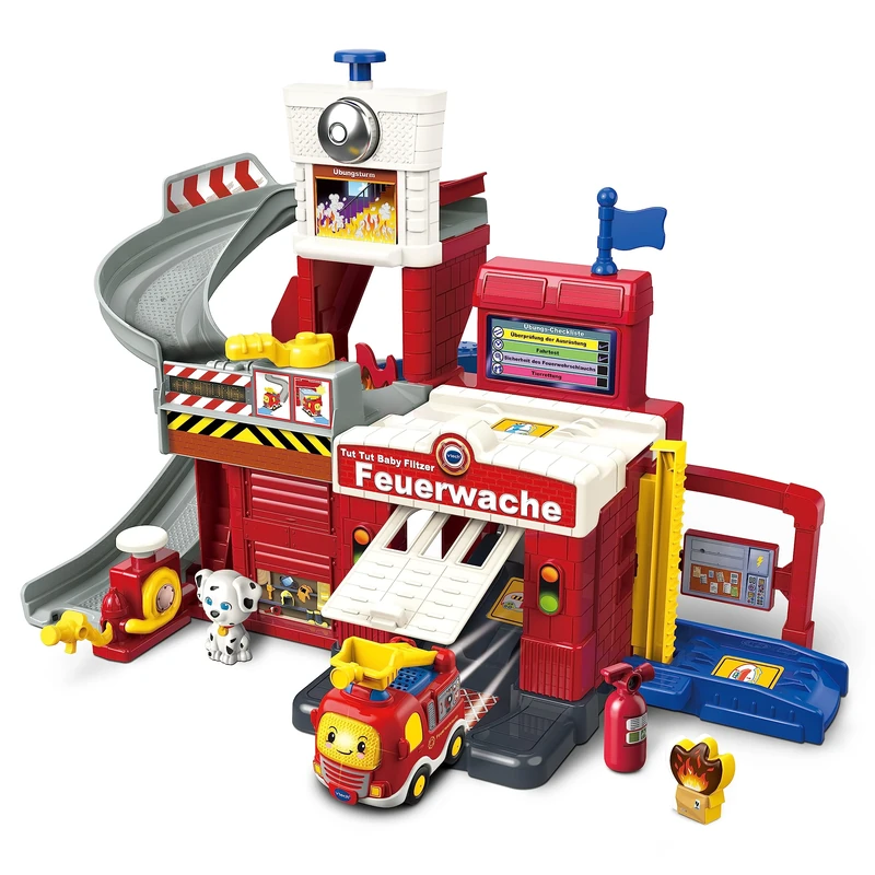 Vtech Tut Tut Baby Speedster - Fire Station - Interactive Fire Engine Playset with Moving Elements, Melodies and Songs and Tut Tut Baby Speedster Fire Engine - For Children Aged 1-5 Years