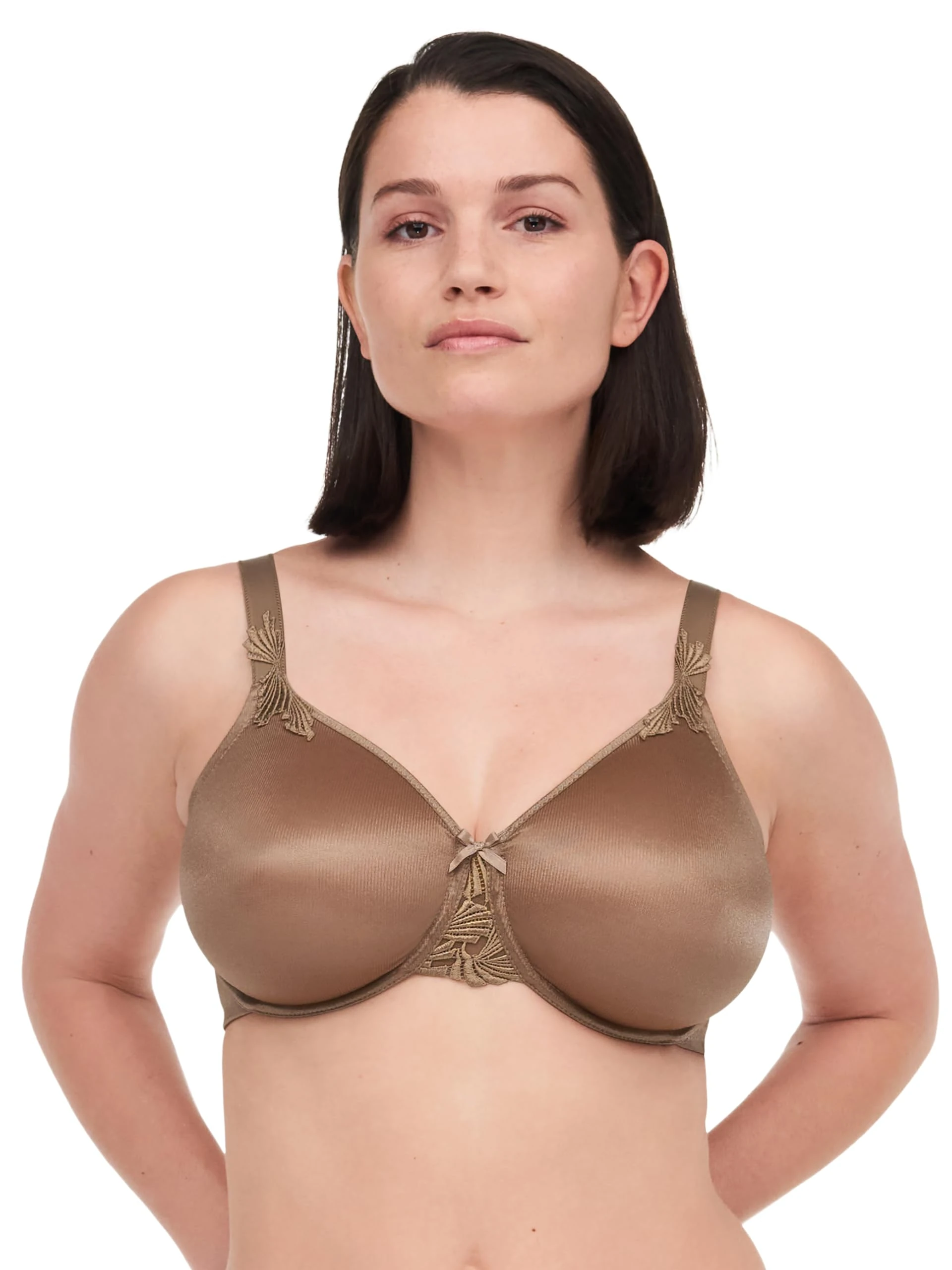 Chantelle Women's, HEDONA, Covering Molded Bra, Women's invisible lingerie, Brown, 32B