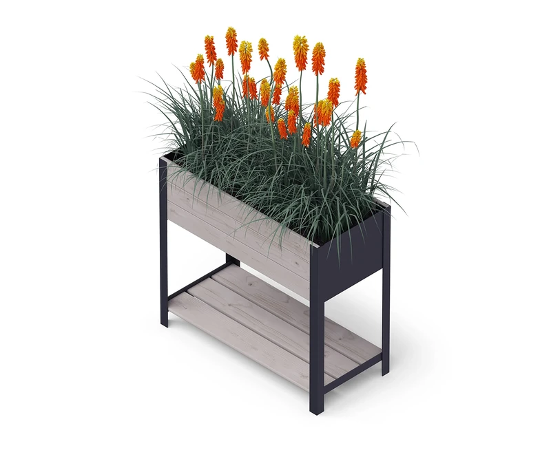 Upyard Raised Bed, Metal, Gray, 78 x 36 cm