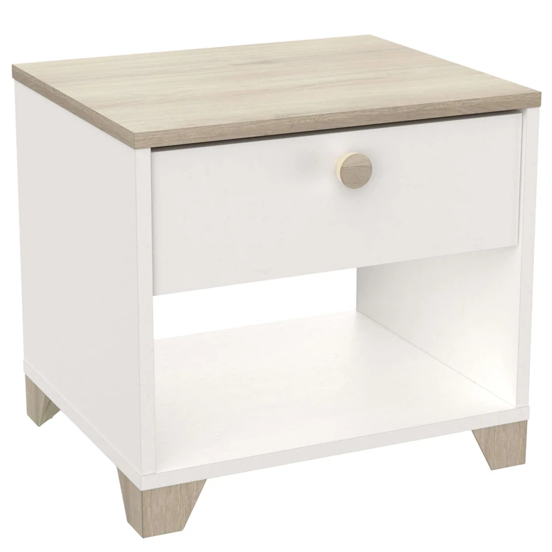 Demeyere Comodino-1 cassetto-Izzy-Made in France-Garanzia 2 Anni, L 43,2 x P 36,2 x H 39,7 cm