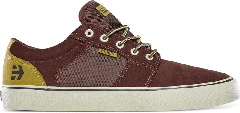 Etnies Barge LS – Classic Skate Look, Slim Vulcanized Silhoutte, Hefty Armored Collar, Reinforced Vulc, Cushioned Fit, Everyday Sneakers Burgundy Brown