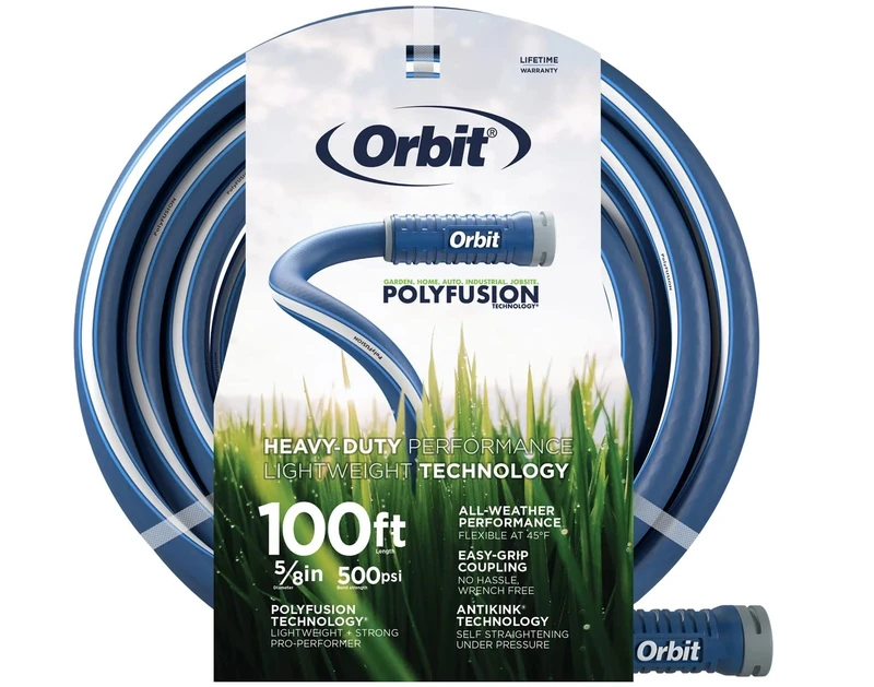 Orbit 22010 Polyfusion Garden Hose 100 FT, Blue, 100' x 5/8"