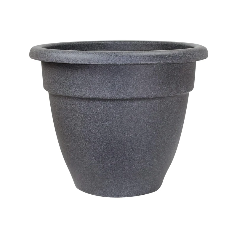 The HC Companies 30 Inch Caribbean Planter - Lightweight Indoor Outdoor Plastic Plant Pot for Herbs and Flowers, Granite