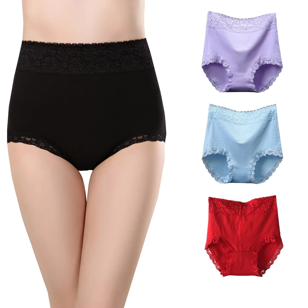 marysgift Womens Knickers Multipack Womens Underwear High Waist Knickers for Ladies Cotton Full Soft Breathable Briefs Panties Multipack (M05,2XL UK 12 14)