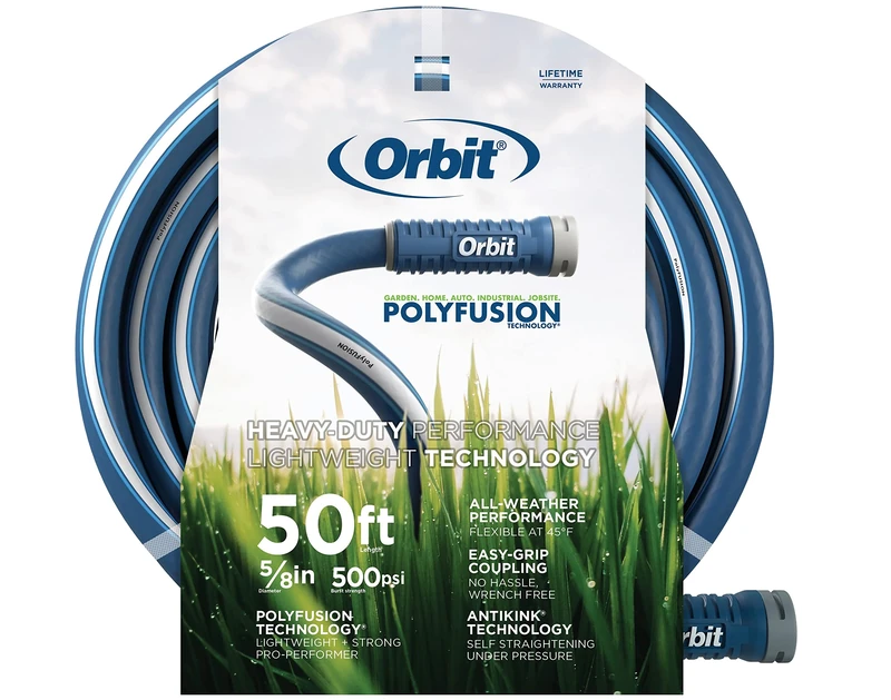Orbit 22005 Polyfusion Garden Hose 50 FT x 5/8", Blue, 50'