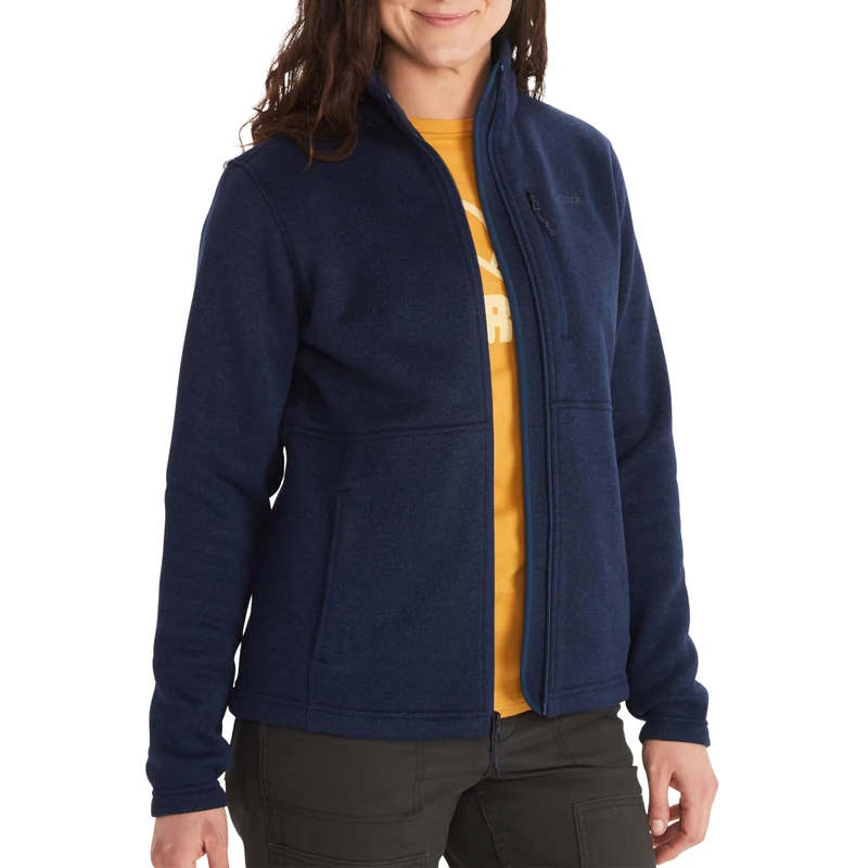 Marmot Women's Drop Line Jacket, Warm Fleece Jacket, Full Zip Jacket, Breathable, Wind Resistant Body Warmer, Arctic Navy, XL