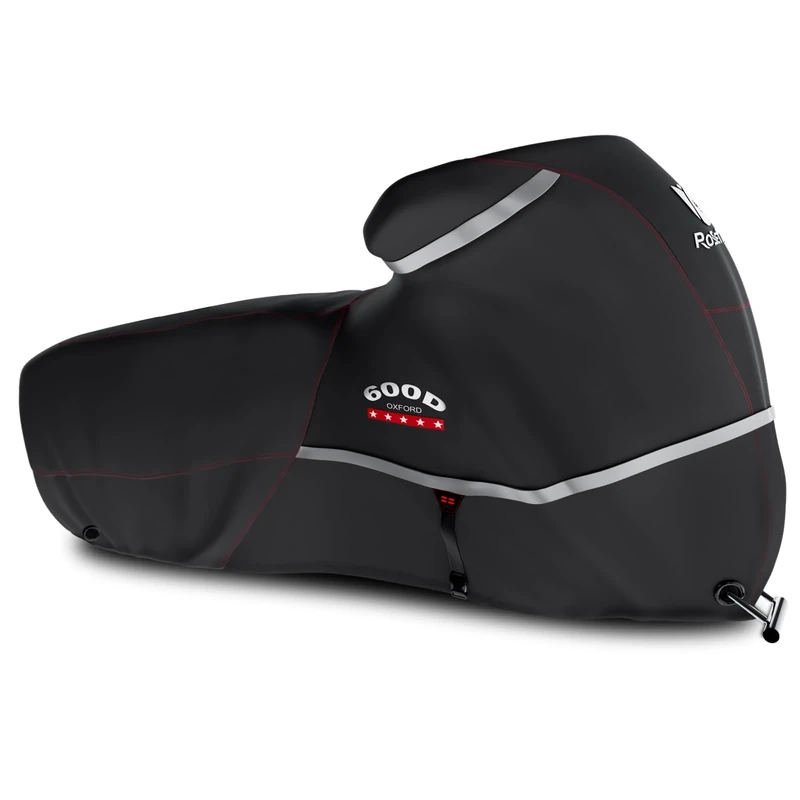 Rosefray Motorcycle Cover 600D Heavy Duty All Season Universal Weatherproof Sun Protection Outdoor Protection Durable Reflective 96 Inch XXL Black