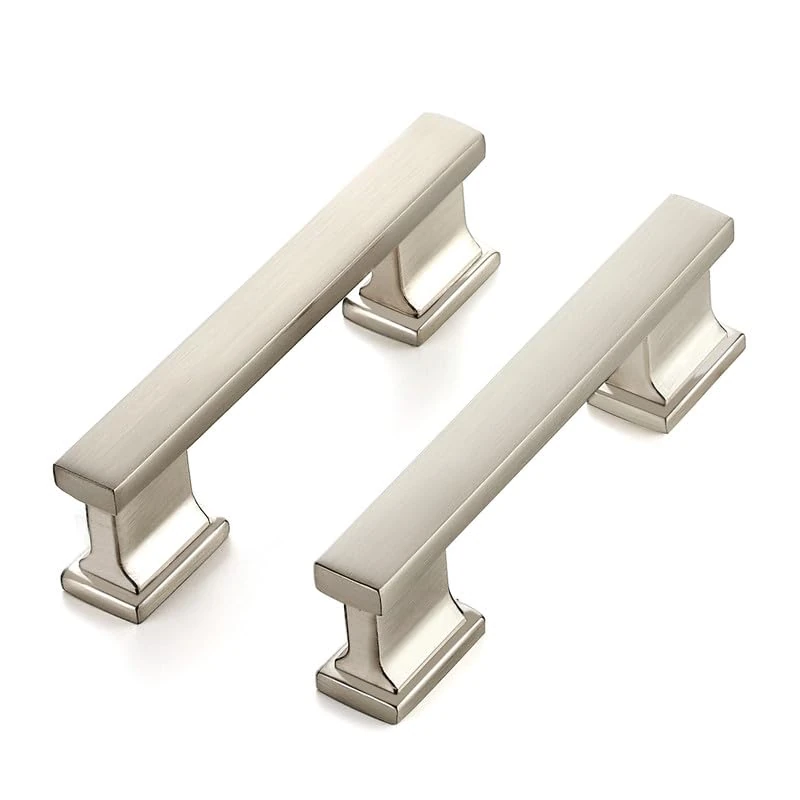 Ravinte Hardware 20 Pack Cabinet Pulls - 3 Inch (76mm) Hole Center, Satin Brushed Nickel Handles for Kitchen Drawer & Cupboards, Silver Solid Heavy Duty Cabinet Hardware, 4 Inch Overall Length