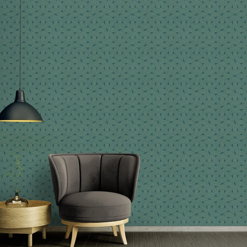 Architects Paper Art Deco 391753 Non-Woven Wallpaper Petrol Gold Arcade Retro 10.05 m x 0.53 m Made in Germany