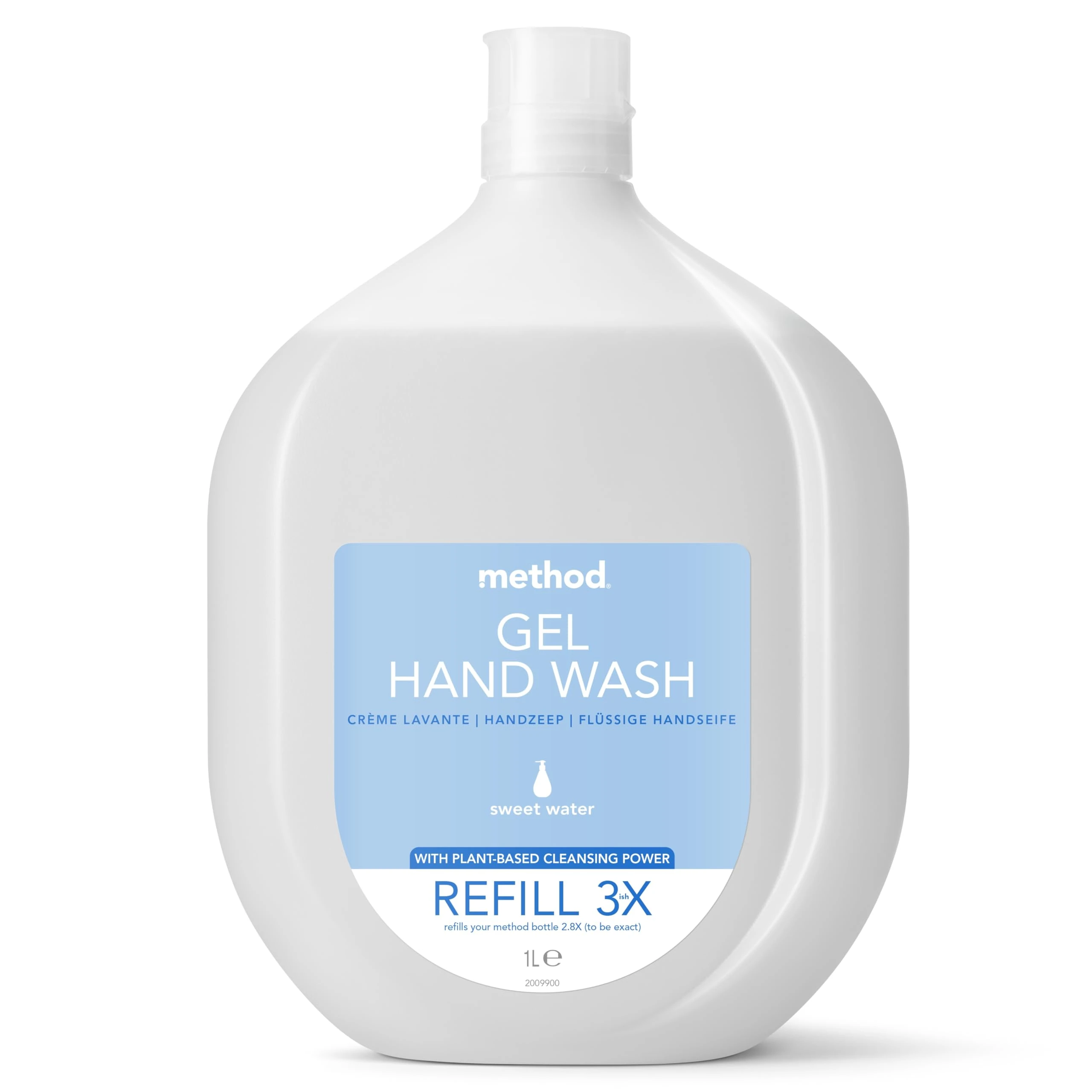 Method Hand Wash Refill, Hand Soap, For Gentle Hand Cleansing, Fresh Sweet Water Scent, Pack of 1, 1 x 1L