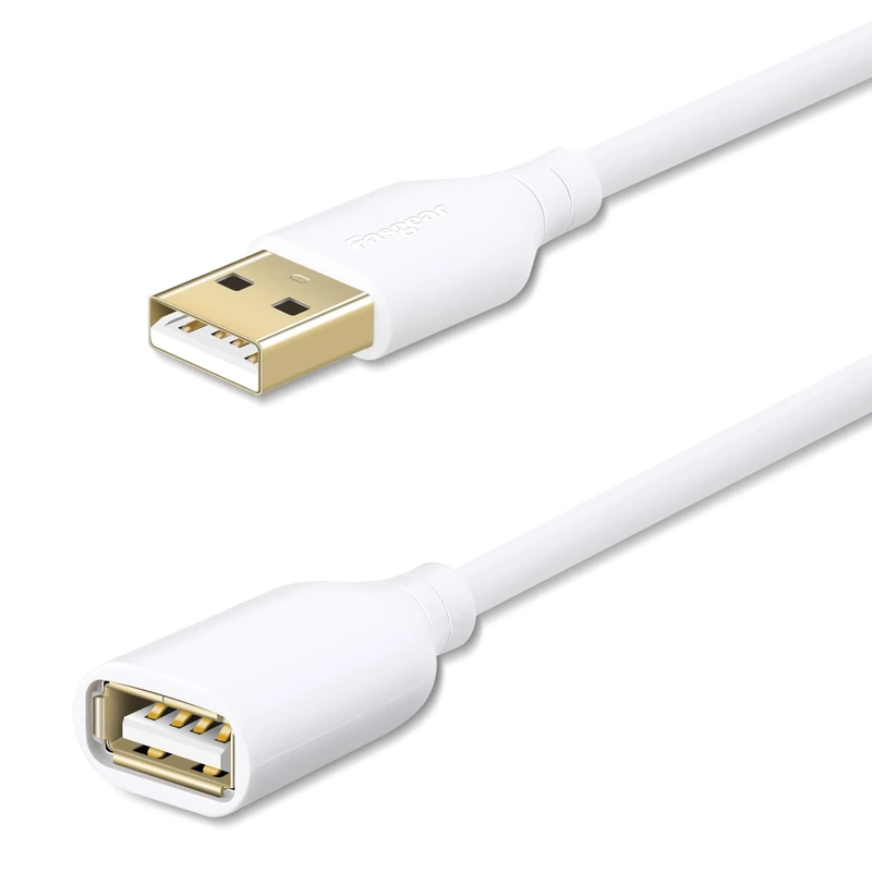 Fasgear 16.5ft/5m USB 2.0 Extension Cable,A Male to A Female Charging and Syncing USB Extender Cord for CCTV Security Camera/Webcam/Flash Drive/Hard Drive/Mouse/Printer/USB LED Light(White)