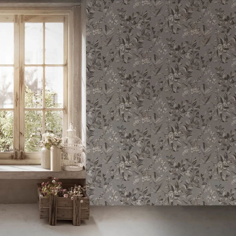 Architects Paper Arcade 391714 Non-Woven Wallpaper Floral Grey White Black Beige 10.05 m x 0.53 m Made in Germany