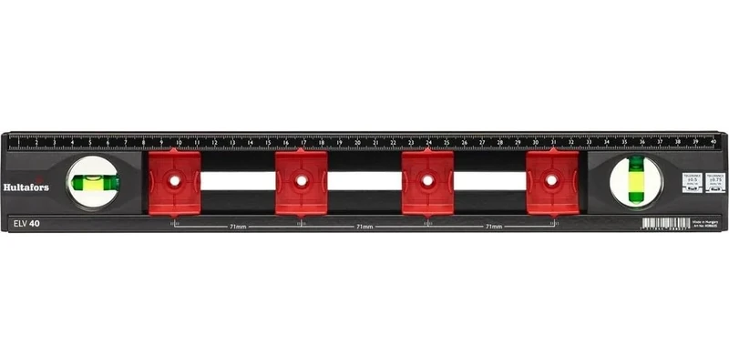 Hultafors ELV 40 Spirit Level 40cm, C-Shaped Aluminium Profile has Plastic end Pieces and Rubber spacers