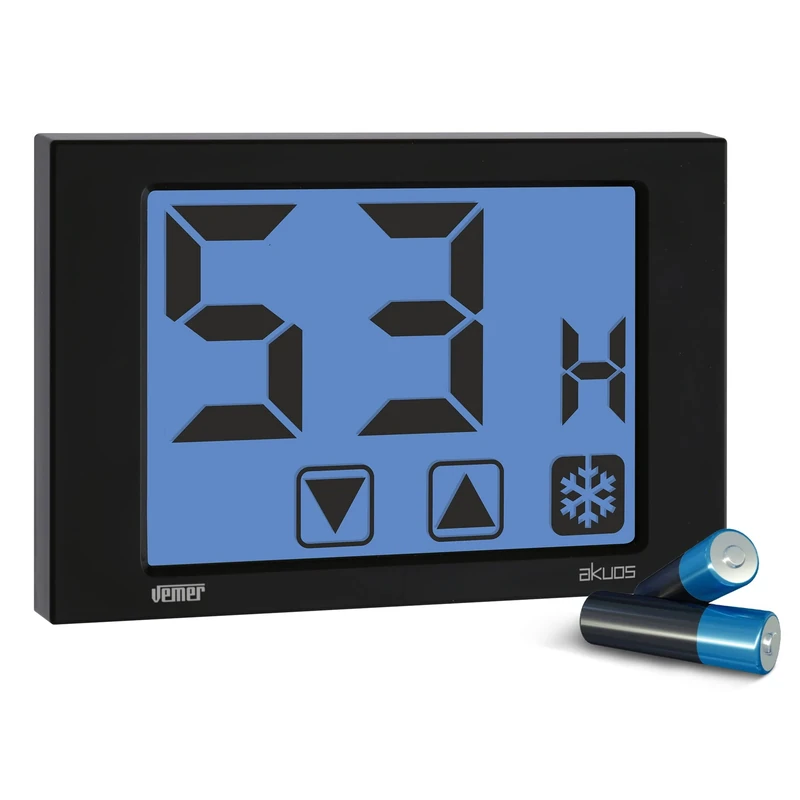 VEMER VE791300 AKUOS - Humidistat Digital Touch Screen Wall Hygrostat, Battery Powered, Black