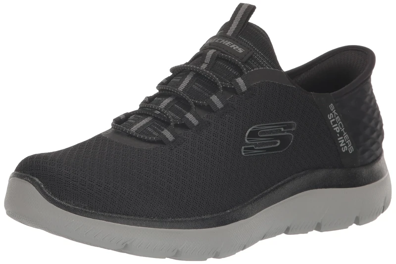 Skechers Men's 232457 Char Sneaker, Black/Charcoal, 6.5 UK Wide