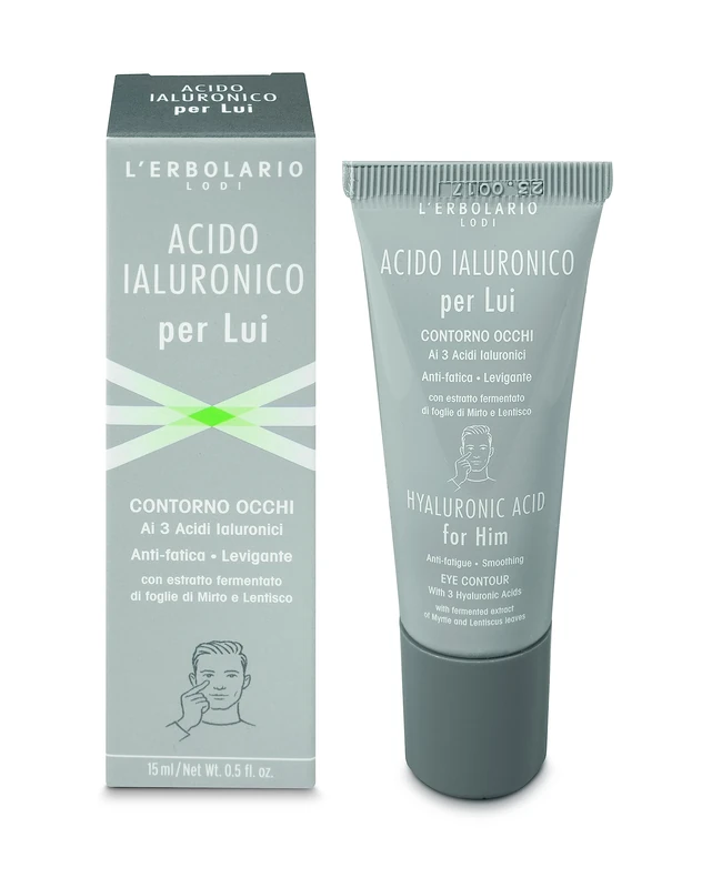 Hyaluronic Anti-Fatigue Smoothing Eye Contour by LErbolario for Men - 0.5 oz Gel