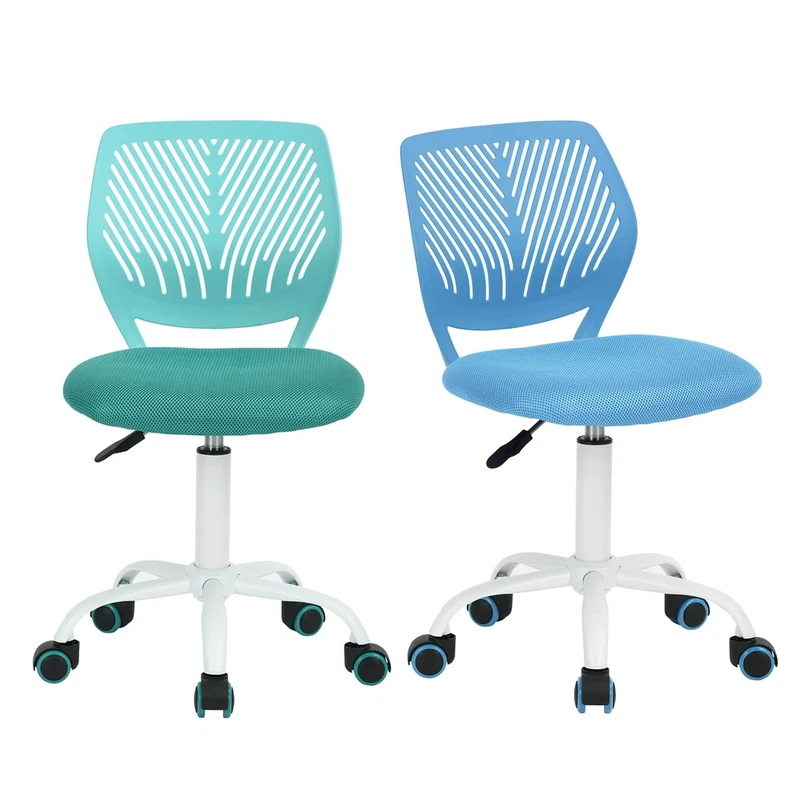 Homy Casa Swivel Desk Chair Set - Blue & Turquoise, No Armrest