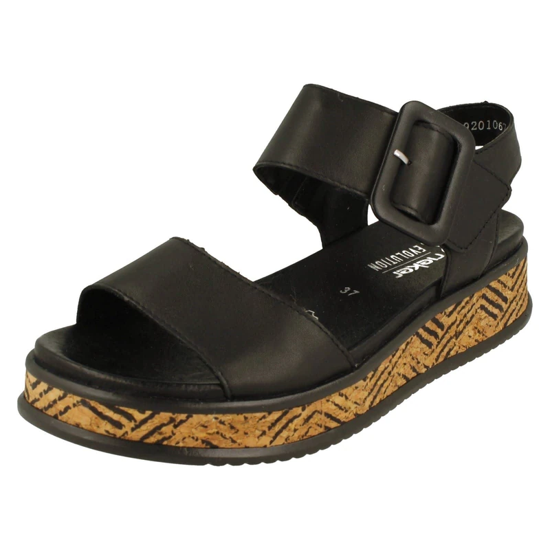 Rieker Mode Womens Sandals, Black, 5 UK