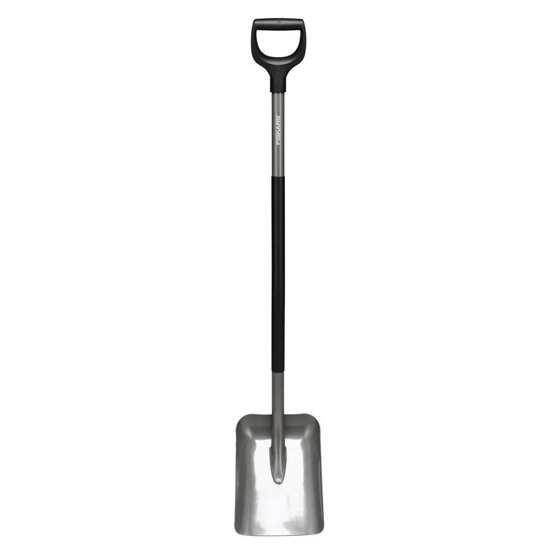 Fiskars Shovel, Width: 23 cm, Length: 131.7 cm, SoftGrip, Boron Steel, Grey/Black, Ergonomic, 1066712