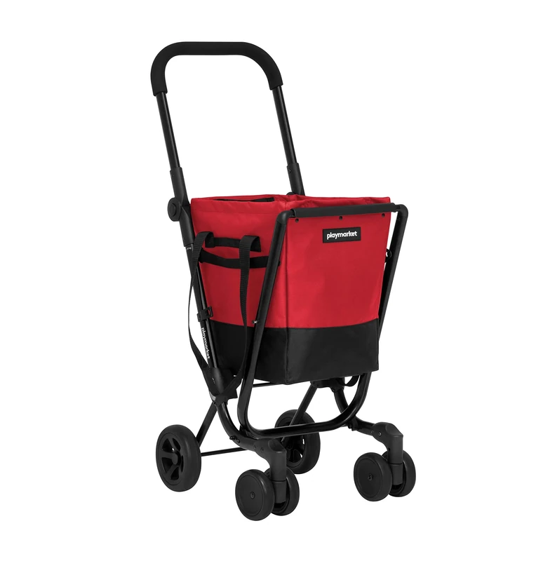 Playmarket Easy Go Folding Shopping Cart with Removable Bag (Cherry)
