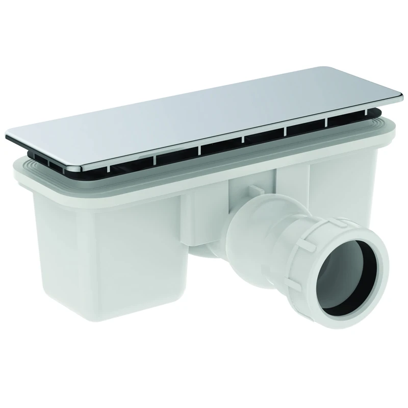 Ideal Standard - Ultra Flat New, Inspectionable Drain for Shower Trays, Rectangular, ABS Cover, Chrome