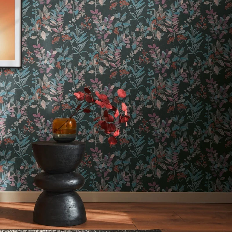 Architects Paper Arcade 391711 Non-Woven Wallpaper Floral Black Blue Orange Beige 10.05 m x 0.53 m Made in Germany
