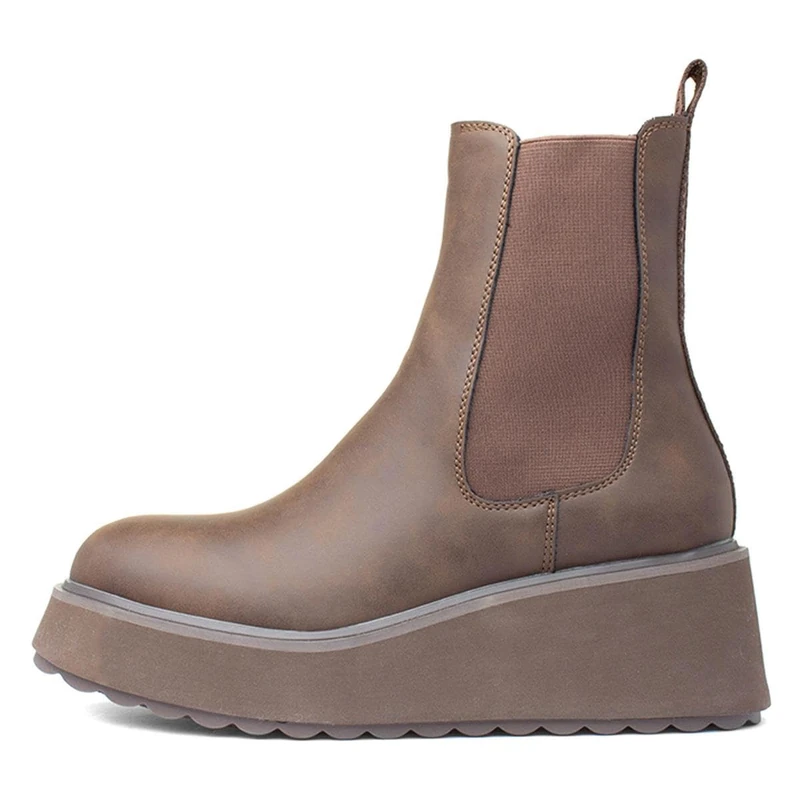 Rocket Dog Heyday Polyurethane Women's Dark Brown Flat Chelsea Boots - UK 4