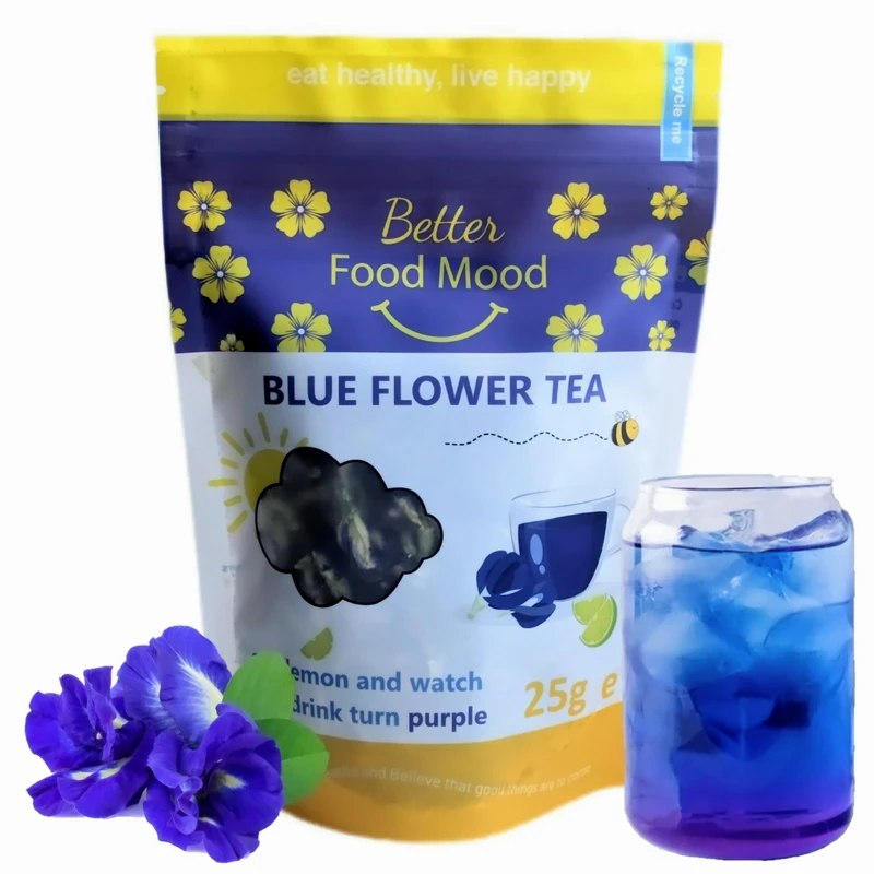 Better Food Mood Premium Blue Flower Tea 25g | Blue to Purple Colour Changing Flower Tea | Blue Tea for Cocktails, Latte | Rich in Antioxidants