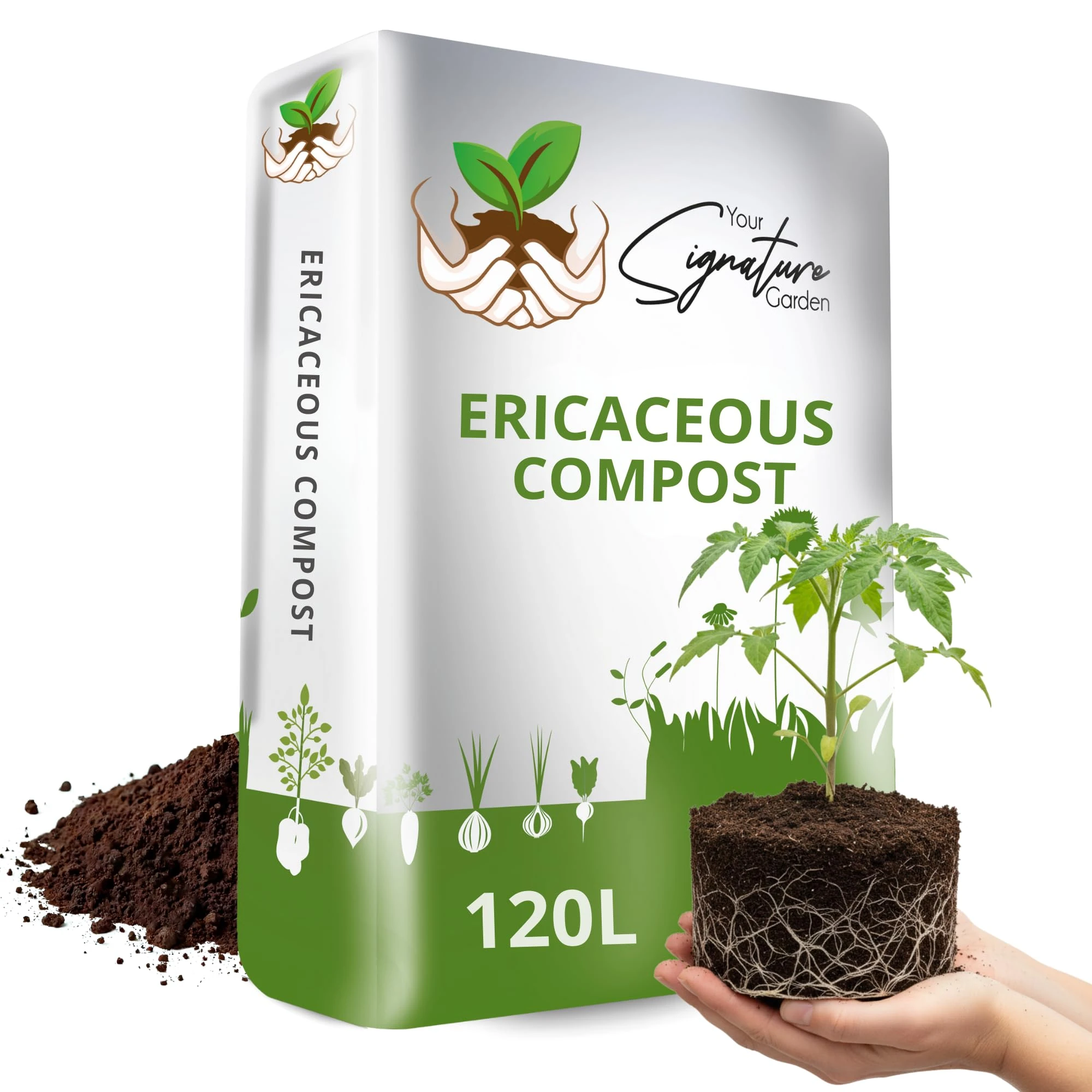 Laeto Ericaceous Compost | Organic Acidic Potting Soil for Outdoor Plants | Ideal for Azaleas, Rhododendrons, Blueberries, Camellias & Citrus | Recyclable Bag 120L