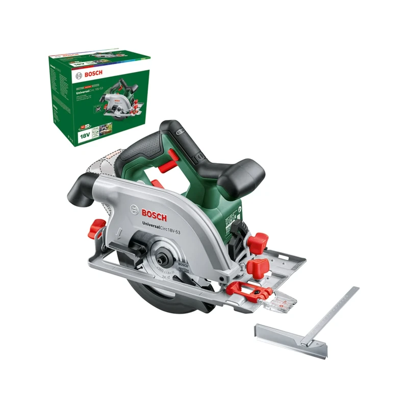 Bosch Cordless Circular Saw UniversalCirc 18V-53 (Precise Sawing in Wood; Max. Cutting Depth 53 mm; 18 Volt System; Without Battery)