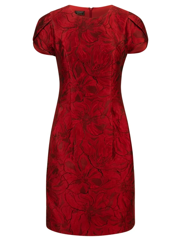 ApartFashion Women's Jacquard Dress, Bordeaux Black, 18