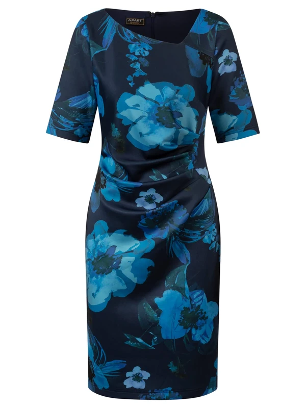 ApartFashion Women's Jersey Dress, Navy-Multicoloured, 16