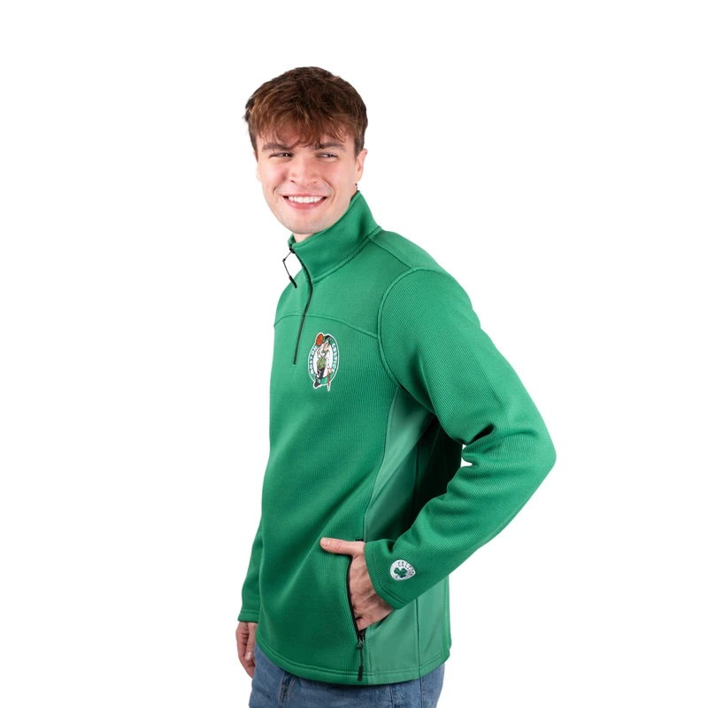 Ultra Game Men's Quarter Zip Fleece Pullover Sweatshirt with Zipper Pockets