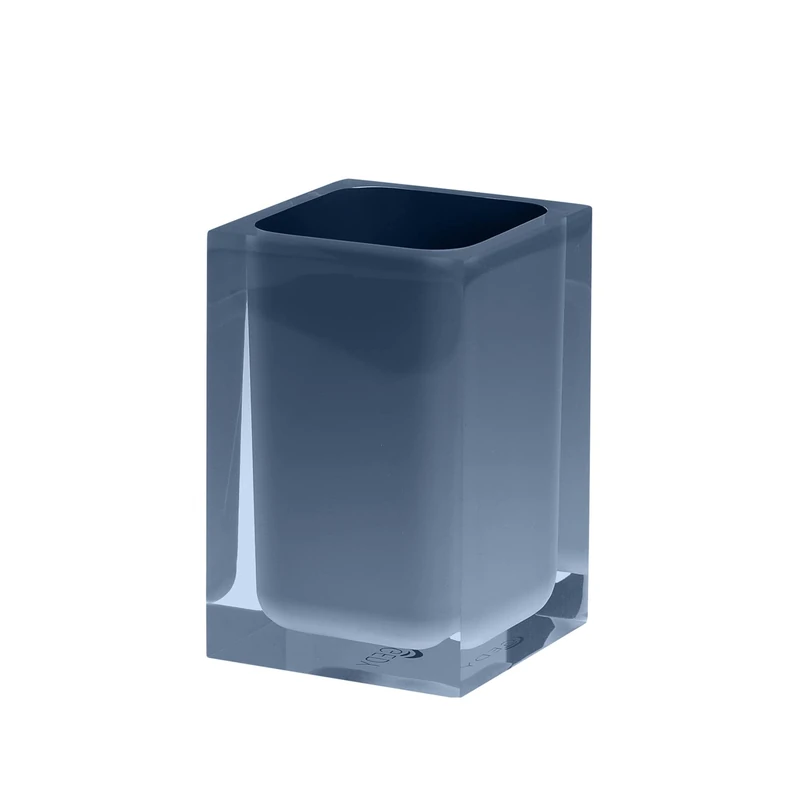 GEDY | Auckland Toothbrush Holder in Transparent Resin Color Petroleum Blue, Dimensions 11 x 7 x 7 cm and Weight 0.25 kg