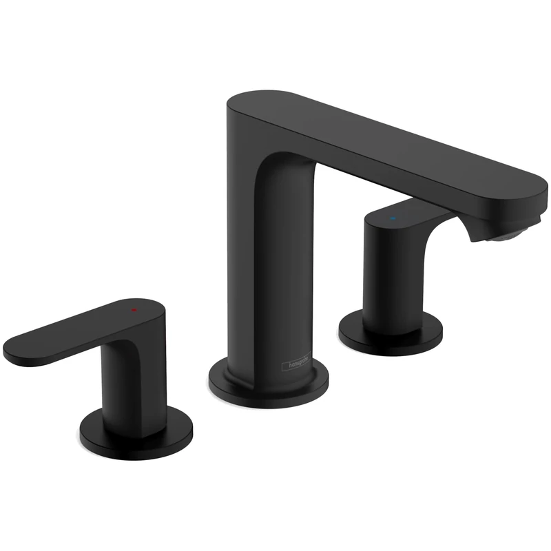 Hansgrohe Rebris S Contemporary 2-Handle 3-Hole 5-inch Tall Bathroom Sink Faucet in Matte Black, 72530671