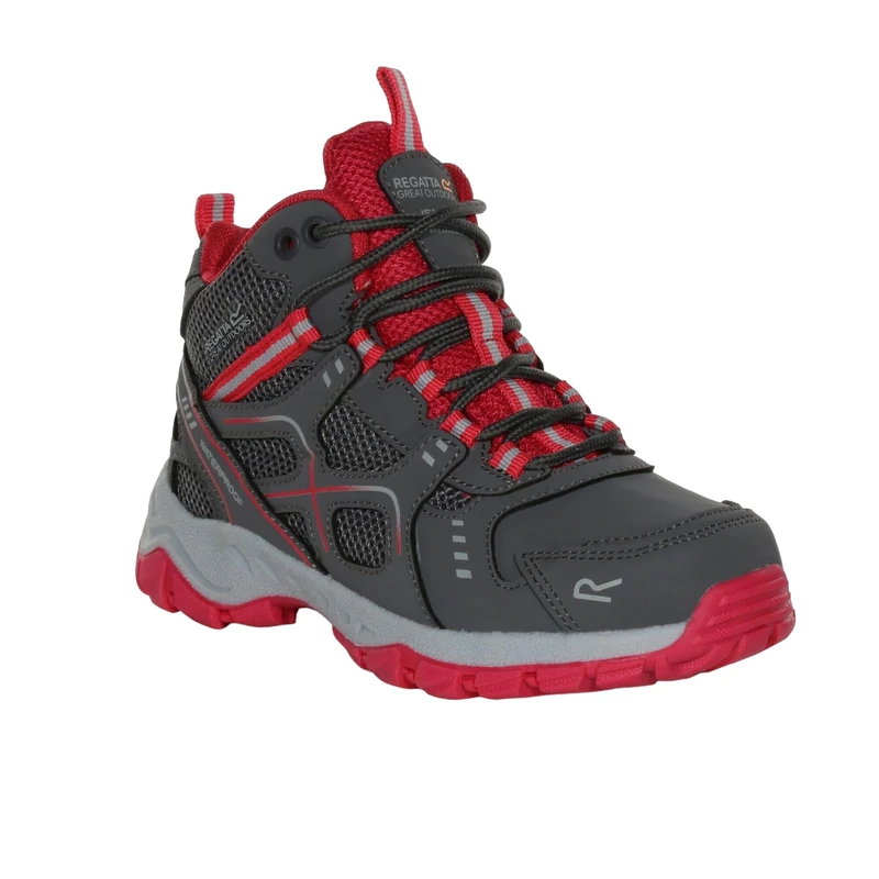 Regatta Girls Vendeavour Waterproof Lace Up Walking Boots Grey