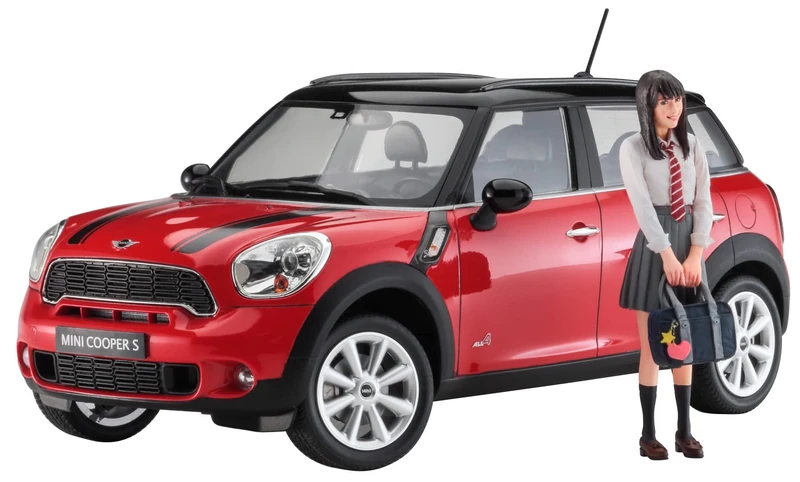 Hasegawa SP559 1/24 Mini Cooper Countryman All 4 with Figure Model Kit, Multi-Colour