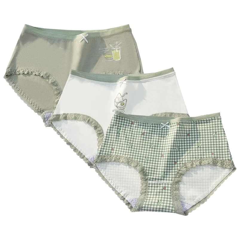 marysgift Mid Waisted Cotton Knickers - 3 Pack Briefs Breathable 6-8