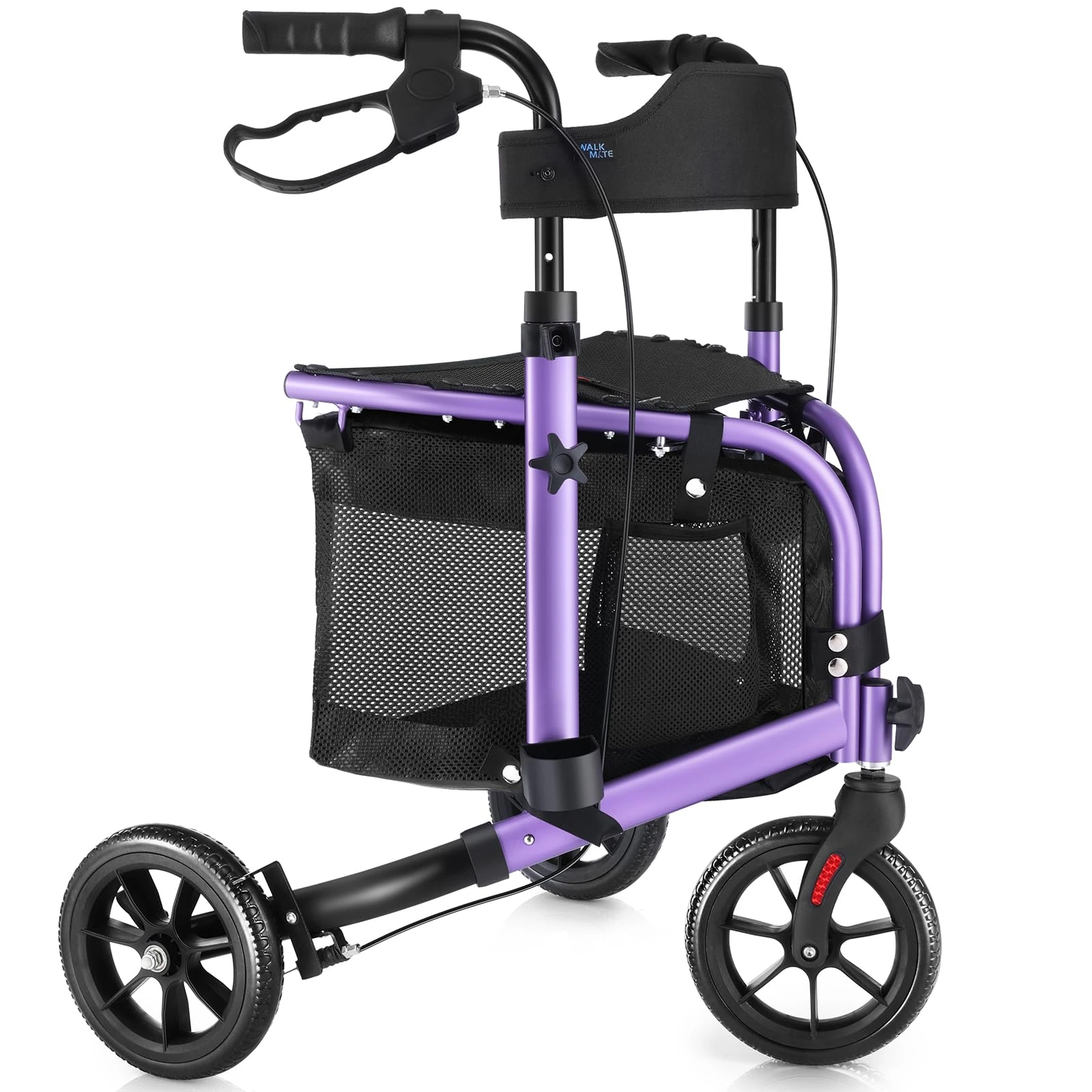 WALK MATE 3 Wheel Rollator Walker, Purple