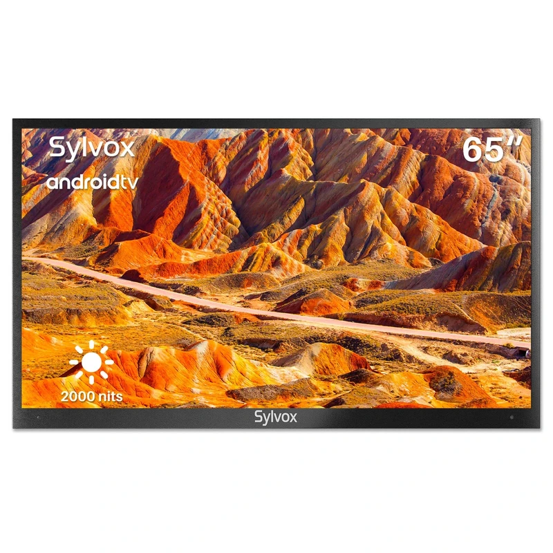 SYLVOX 65" 4K UHD TV - IP55 Waterproof, 2000 Nits, Voice Assistant
