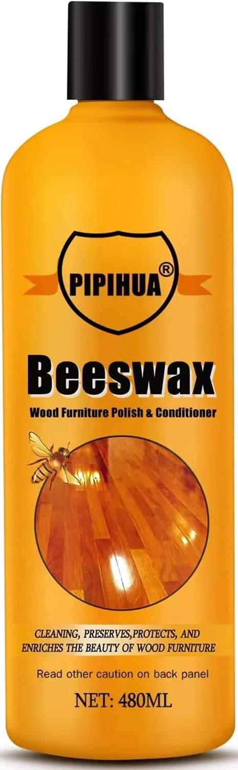 PIPIHUA Beeswax Polish for Wood & Furniture - Natural Wood Wax for All Types, Furniture Polish to Enhance & Protect Any Wooden Surface, 480ml