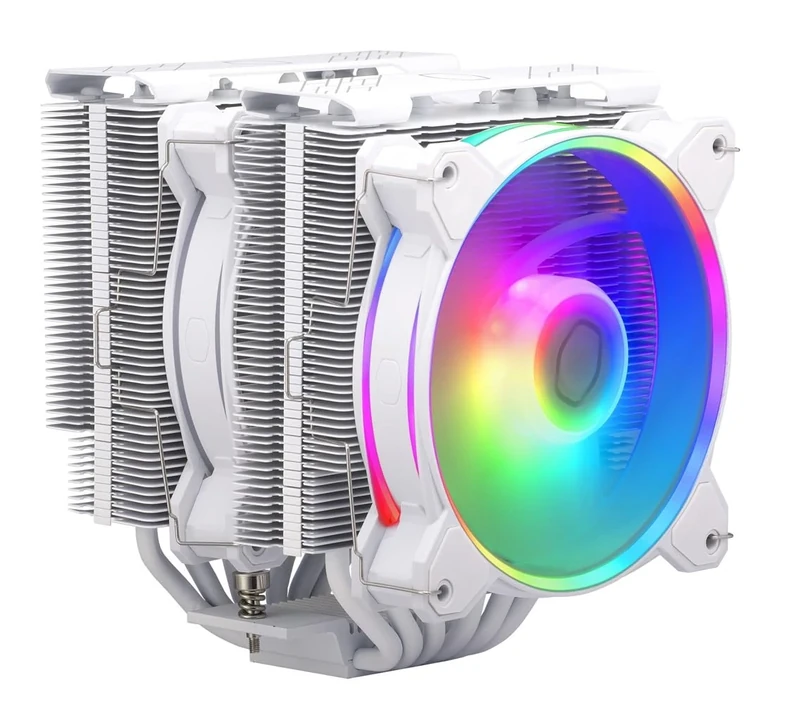 Cooler Master Hyper 622 Halo White CPU Air Cooler, MF120 Halo² Fan, Dual Loop ARGB, Aluminum Top Cover, 6 Copper Heat Pipes, 154mm (H) for AMD Ryzen AM5/AM4, Intel LGA1700/1200 (RR-D6WW-20PA-R1)