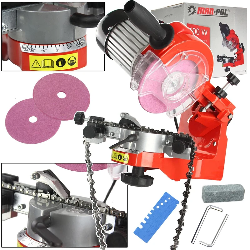 Affilacatene 400W Universal Sharpener Professional Chain Sharpener for Electric Chainsaw | 2 Discs Included | 3000 RPM Sharpening Wheel - Image 1